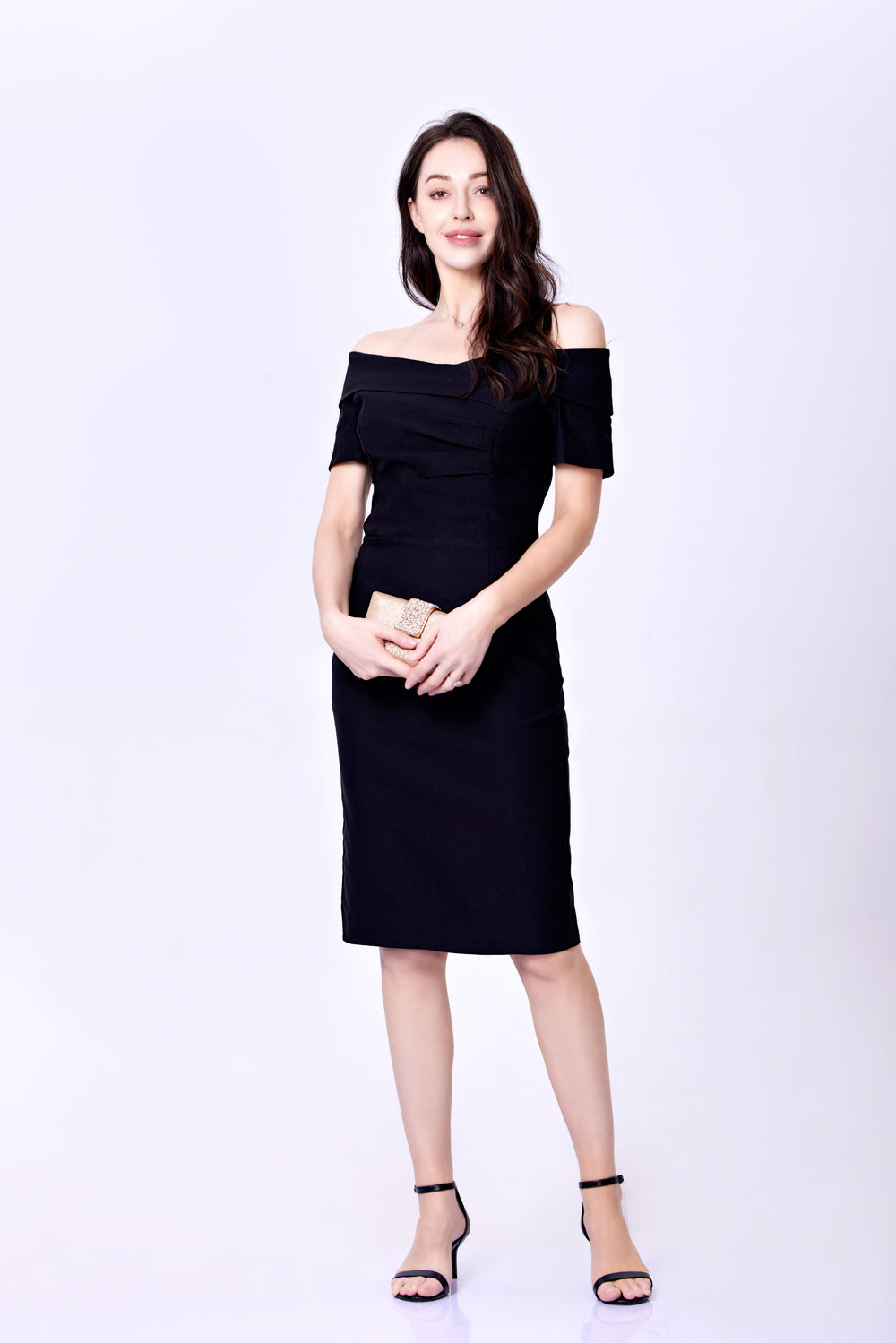 Miss Lulo Tyra Black Solid Wiggle Dress for Women, Large Miss Lulo Tyra Black Solid Wiggle Dress for Women, Large