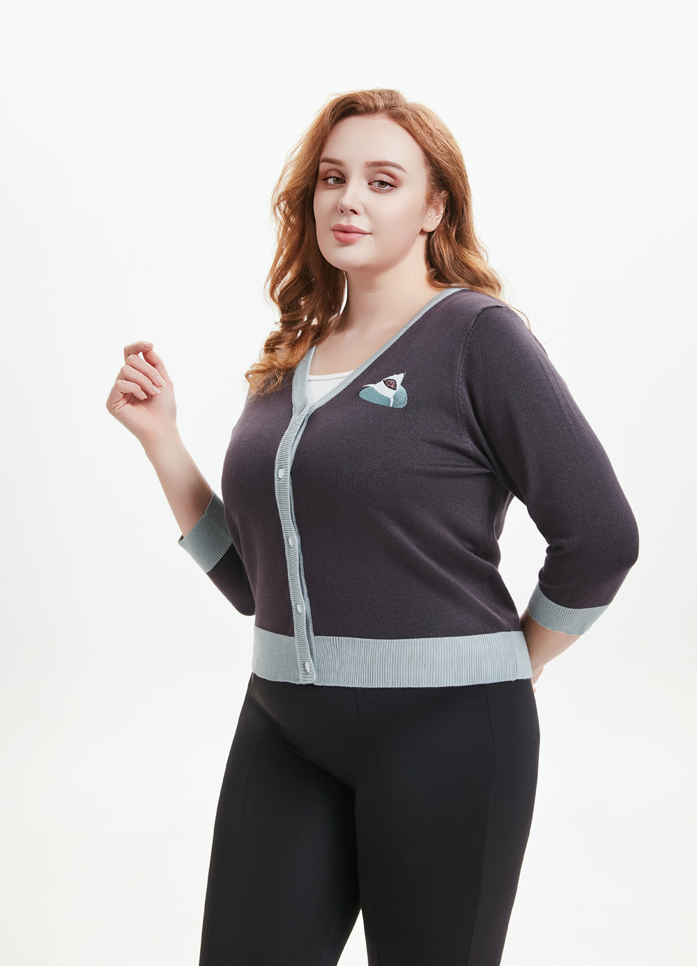 "Skye" Shark Serenade Embroidered Cardigan