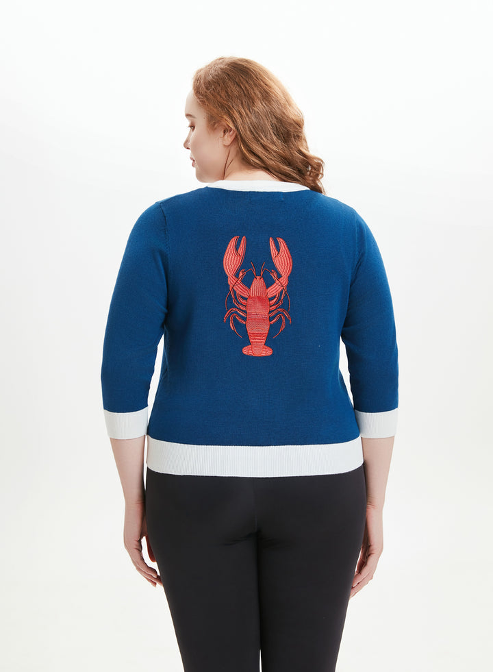 "Leslie" Seaside Picnic Embroidered Cardigan