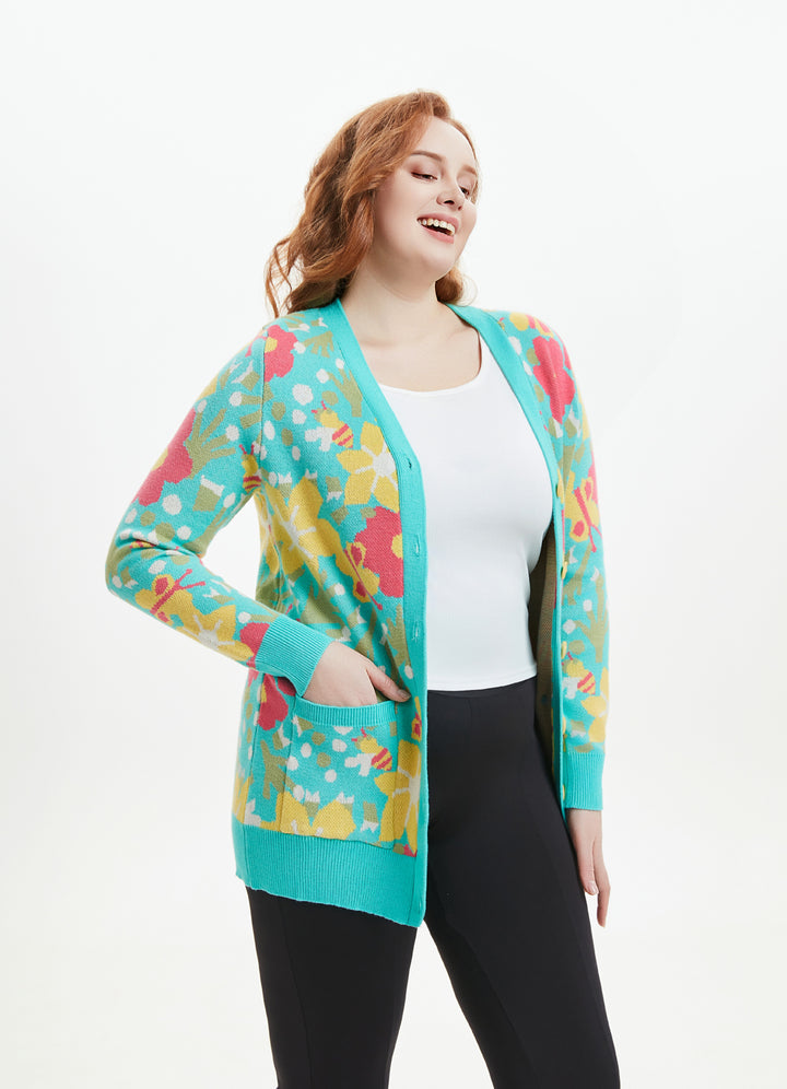 "Fiona" Cut-Out Garden Cardigan w/ Pockets