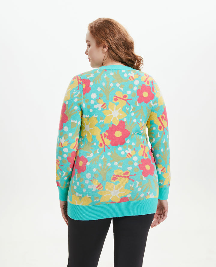 "Fiona" Cut-Out Garden Cardigan w/ Pockets