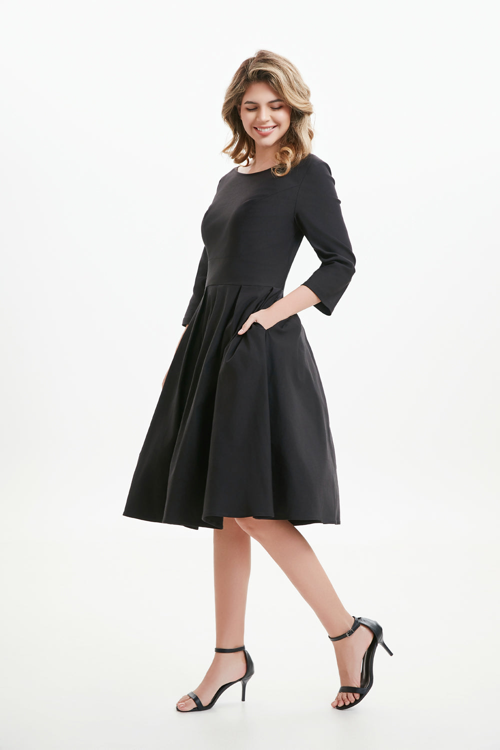 "Amaya" Black (Solid) Viscose Blend with Stretch