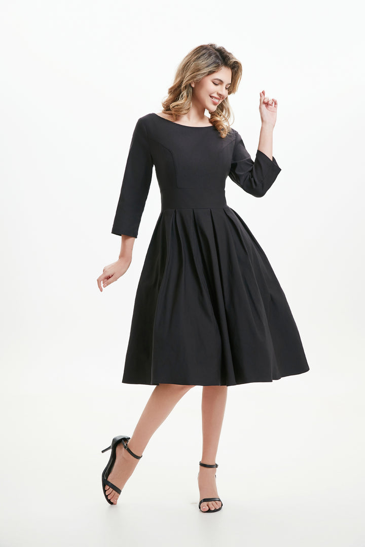 "Amaya" Black (Solid) Viscose Blend with Stretch