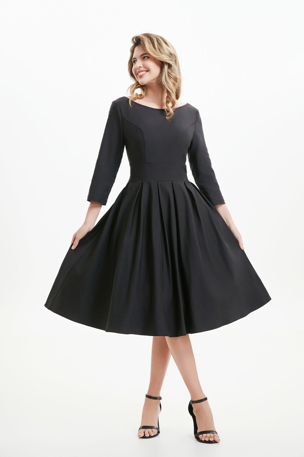 "Amaya" Black (Solid) Viscose Blend with Stretch