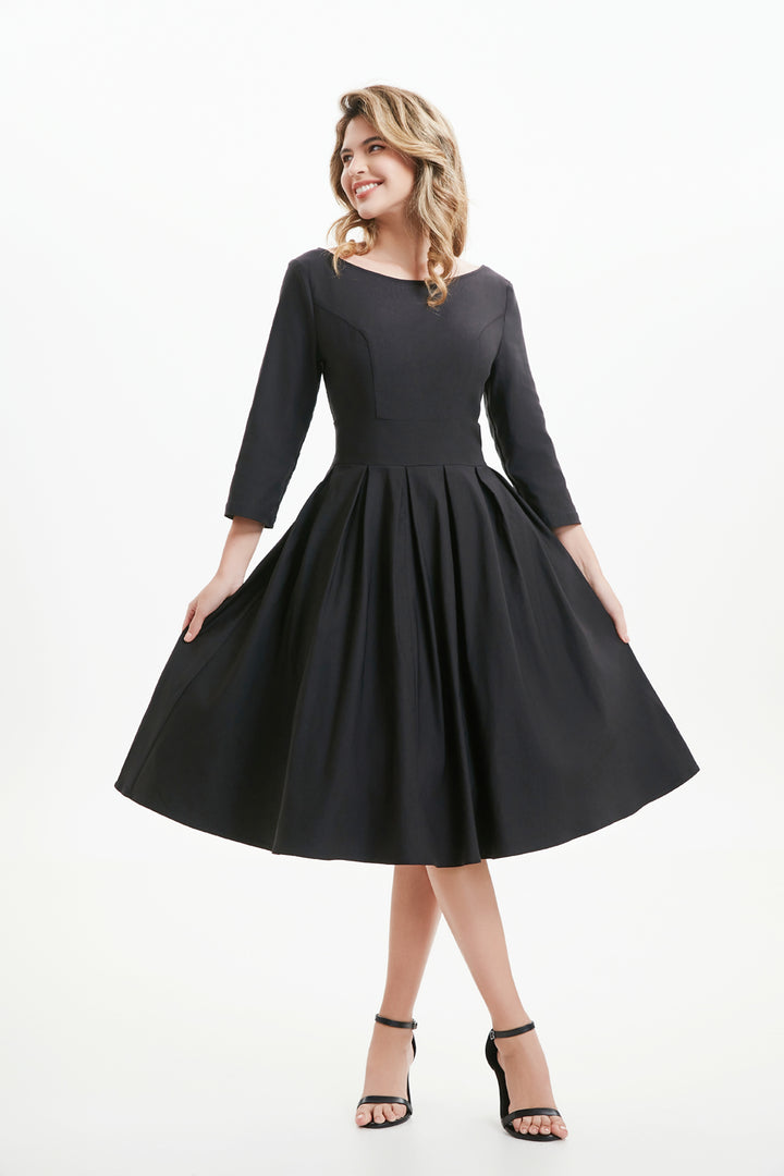 "Amaya" Black (Solid) Viscose Blend with Stretch