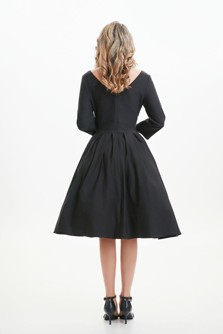 "Amaya" Black (Solid) Viscose Blend with Stretch
