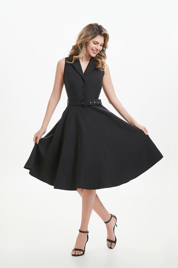 "Jani" Black (Solid)- Viscose Blend with Stretch