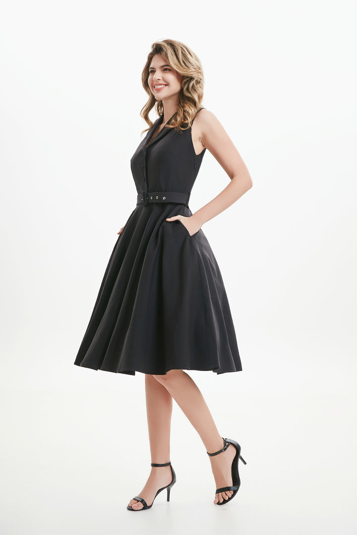 "Jani" Black (Solid)- Viscose Blend with Stretch