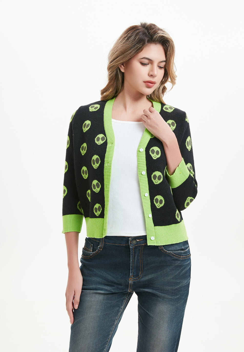 "Skye" Alien Encounter All Over Print Cardigan