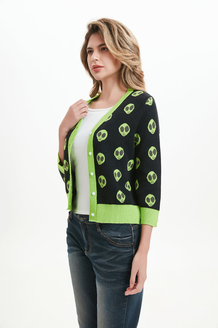 "Skye" Alien Encounter All Over Print Cardigan
