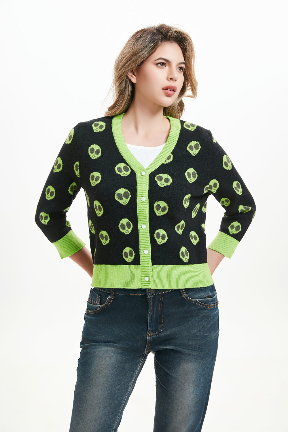 "Skye" Alien Encounter All Over Print Cardigan
