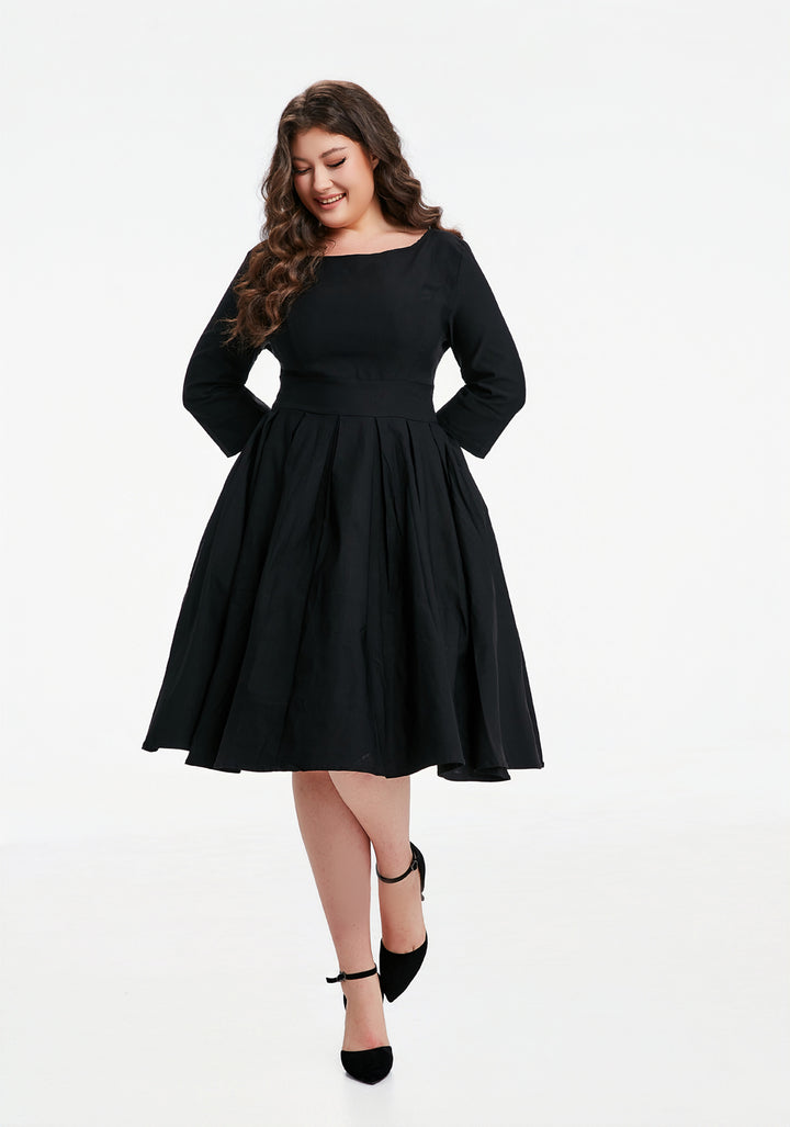 "Amaya" Black (Solid) Viscose Blend with Stretch
