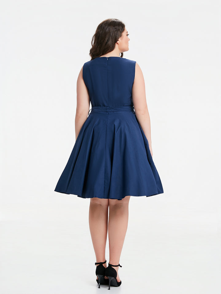 "Ruby" Navy Blue (Solid) Viscose Blend with Stretch