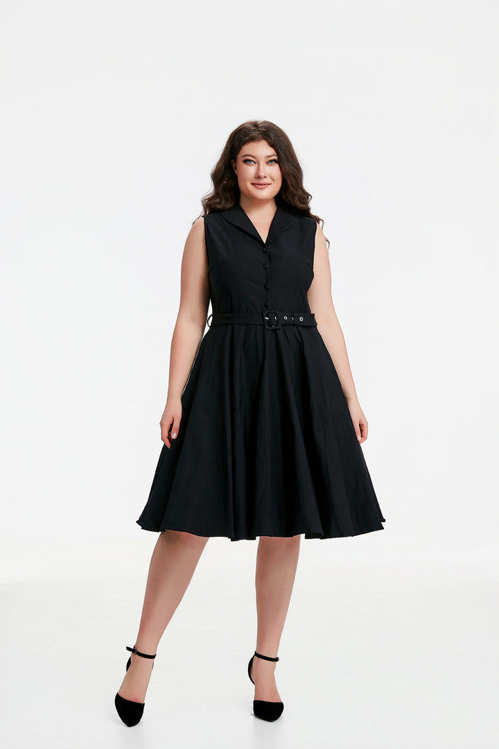 "Jani" Black (Solid)- Viscose Blend with Stretch
