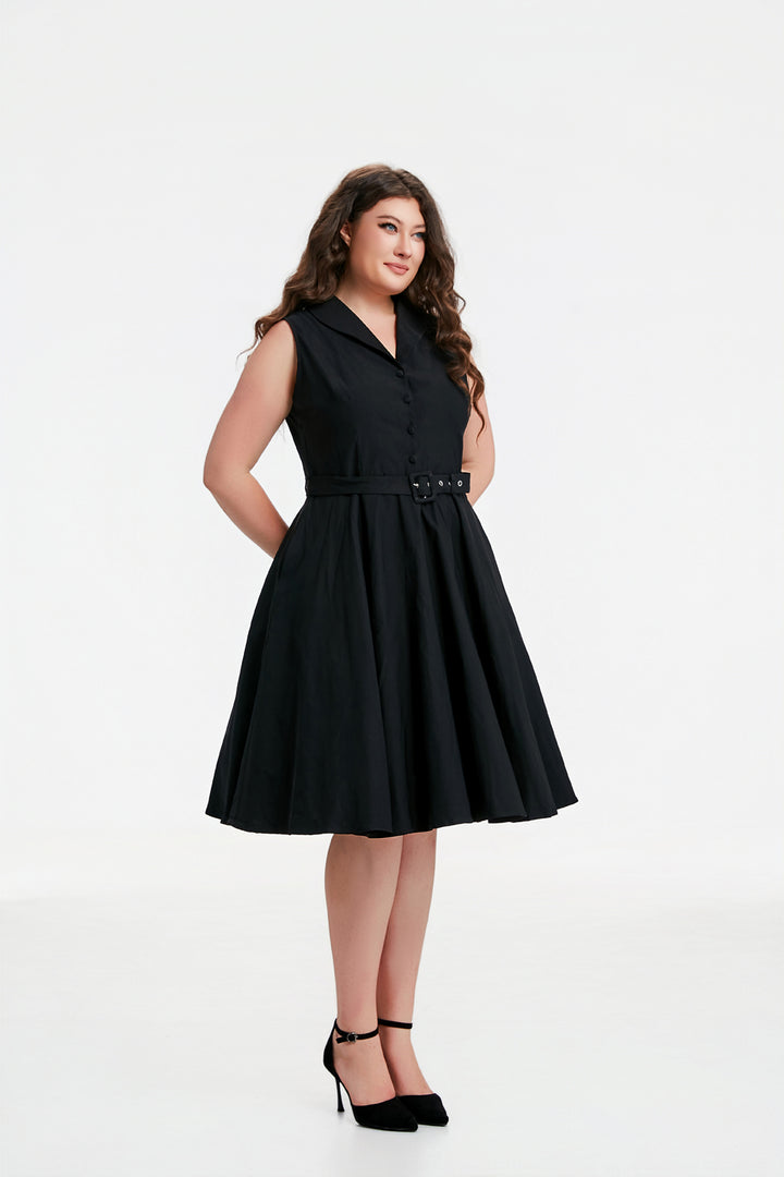 "Jani" Black (Solid)- Viscose Blend with Stretch
