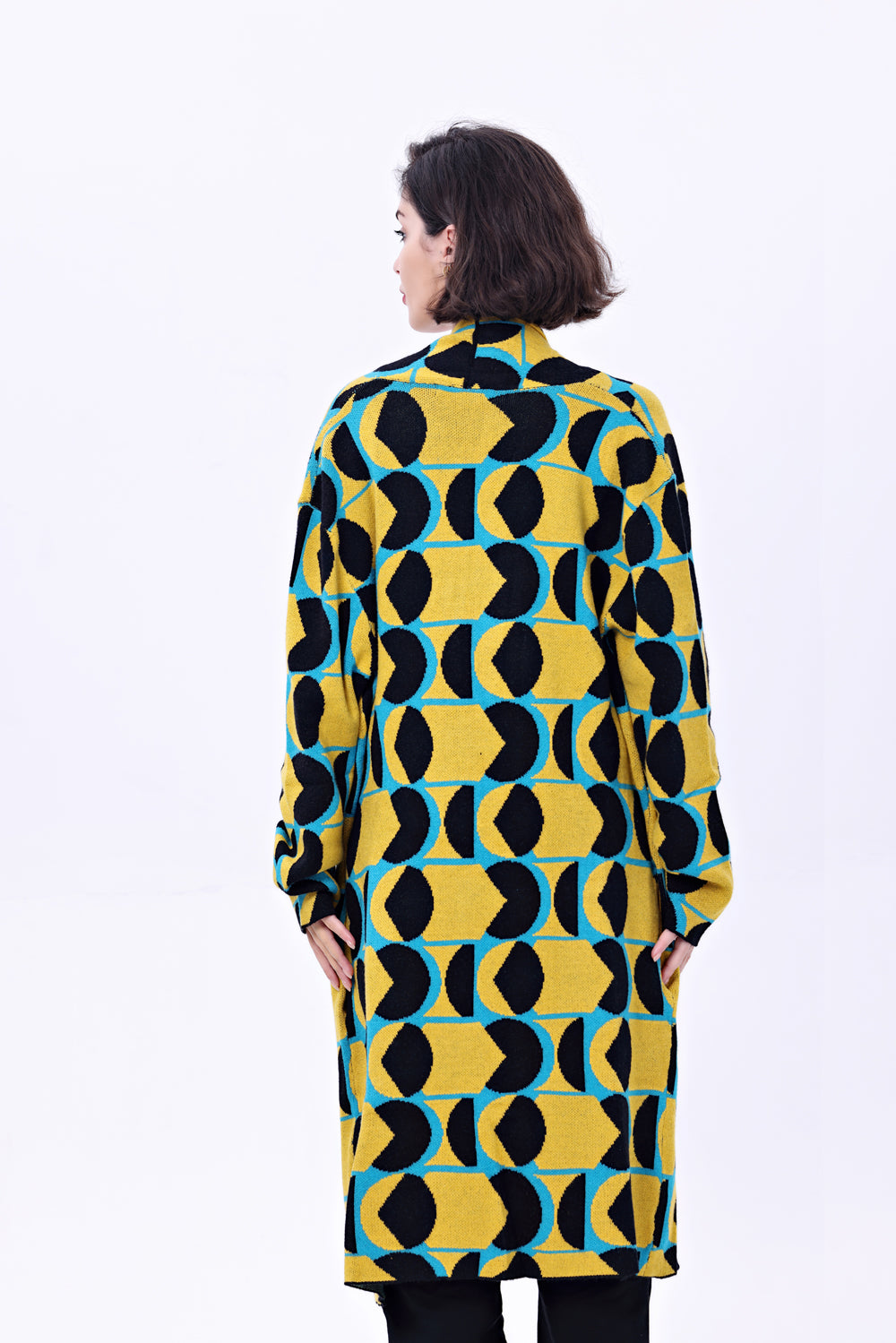 "Talia" Geometrics Cardigan w/ Pockets