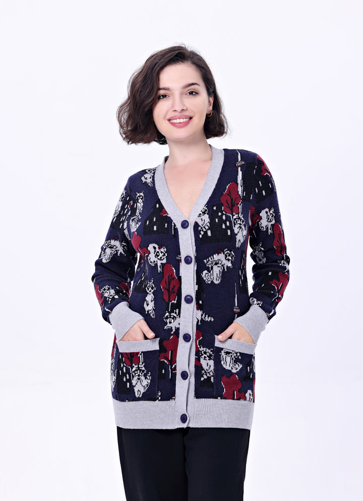 Fiona Raccoon Cardigan w/ Pockets