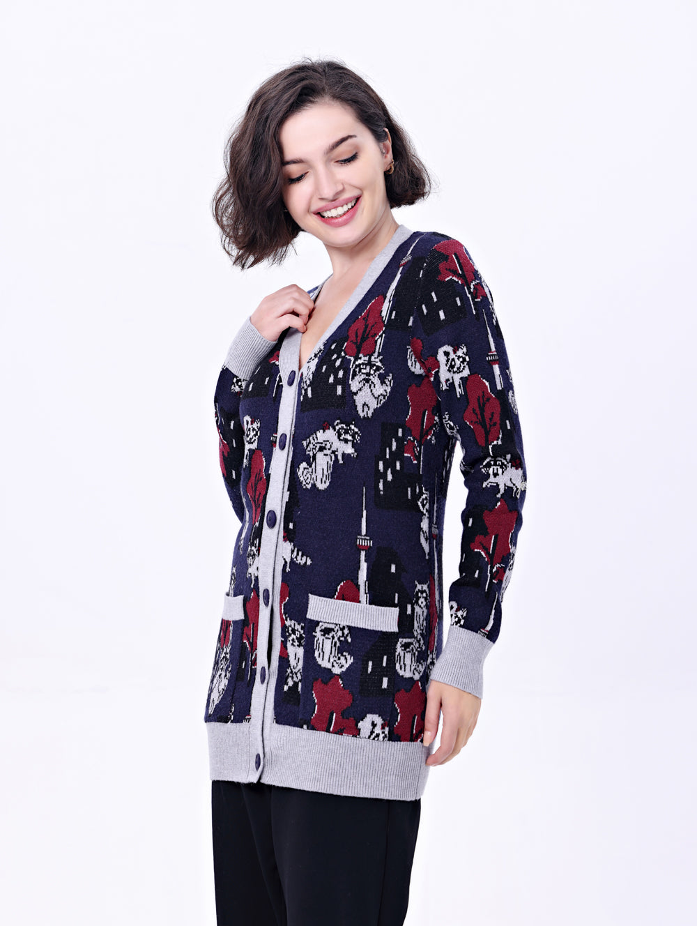 Fiona Raccoon Cardigan w/ Pockets