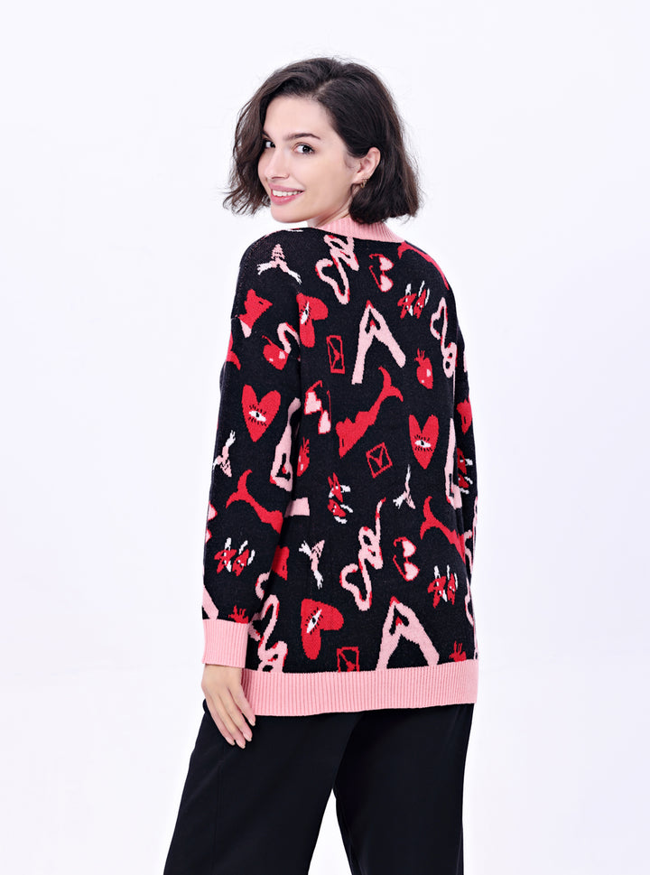 Adley Valentine Ink Cardigan w/ Pockets