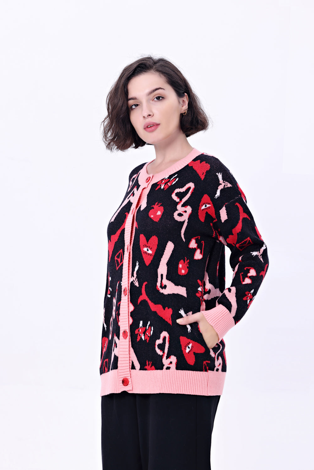 Adley Valentine Ink Cardigan w/ Pockets