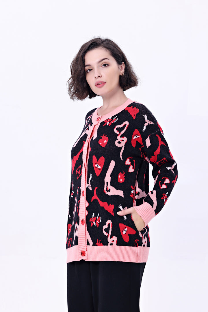 Adley Valentine Ink Cardigan w/ Pockets
