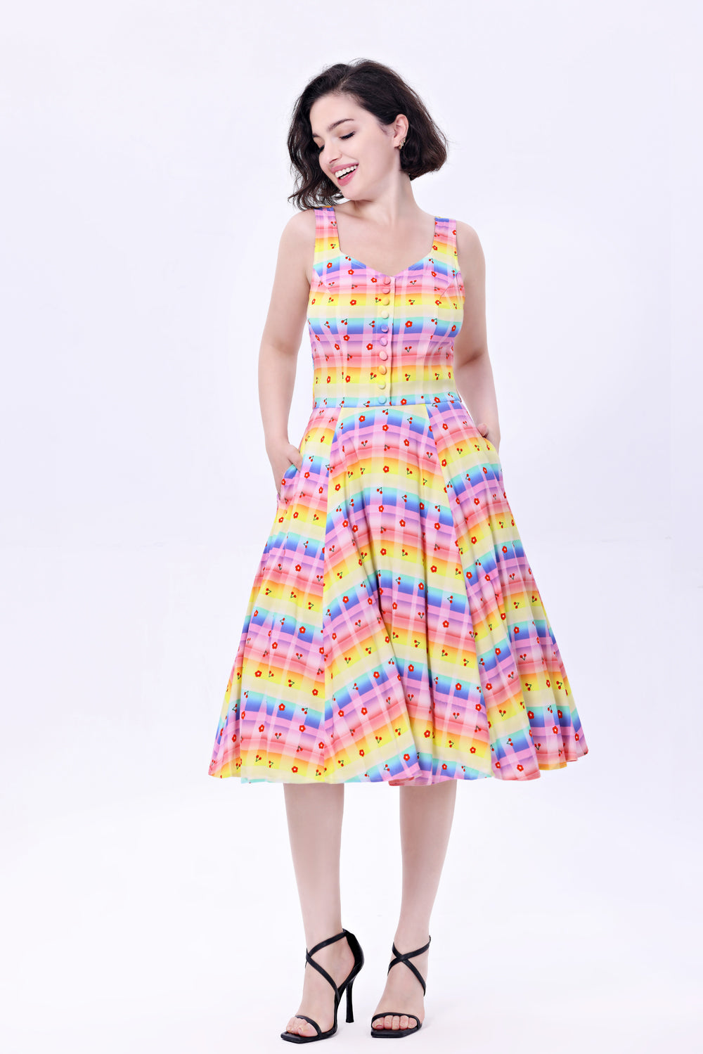 "Heidi" Rainbow Gingham
