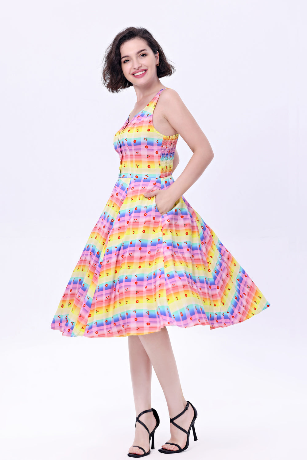 "Heidi" Rainbow Gingham