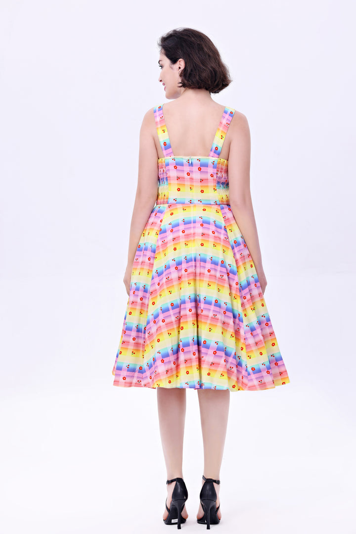 "Heidi" Rainbow Gingham