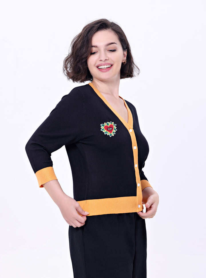"Skye" Cheetah Embroidered Cardigan