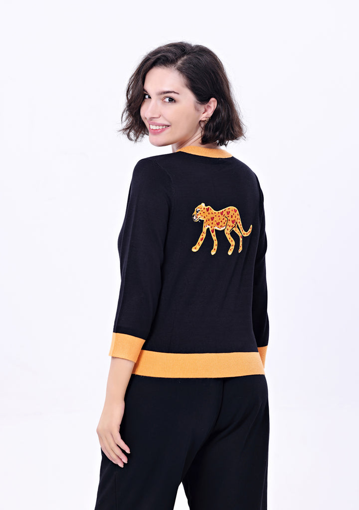 "Skye" Cheetah Embroidered Cardigan