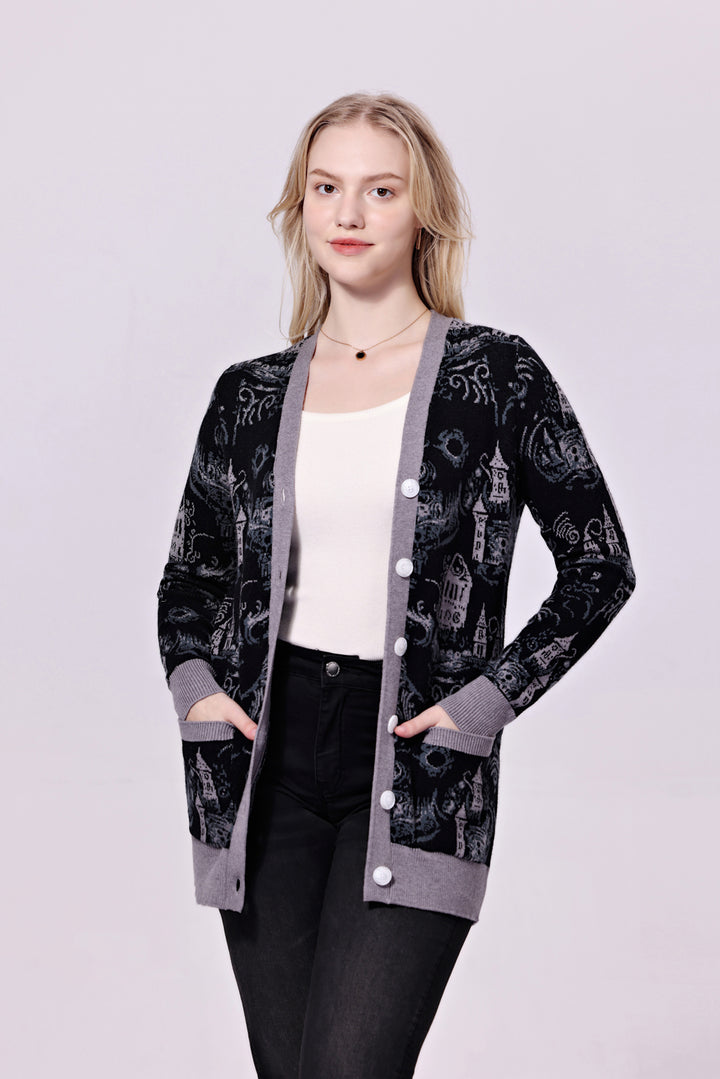 "Fiona" Dark Towers Cardigan w/ Pockets