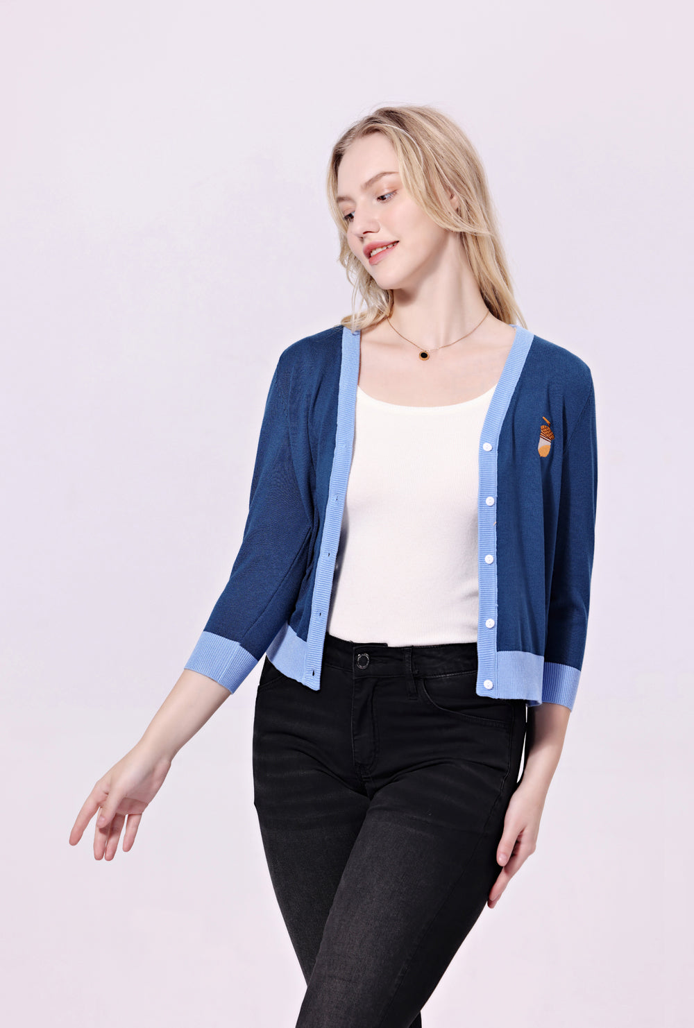"Skye" Penguin Embroidered Cardigan