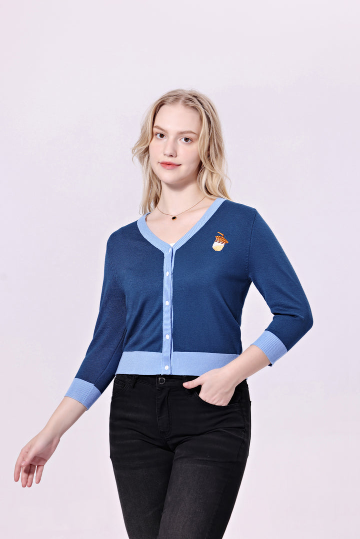 "Skye" Penguin Embroidered Cardigan