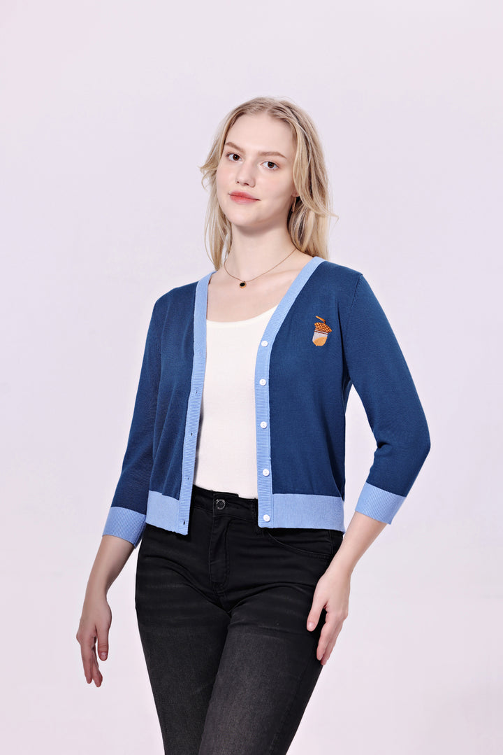 "Skye" Penguin Embroidered Cardigan