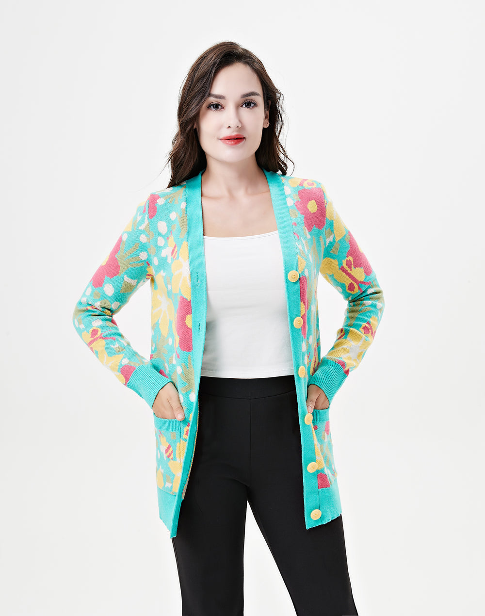 "Fiona" Cut-Out Garden Cardigan w/ Pockets