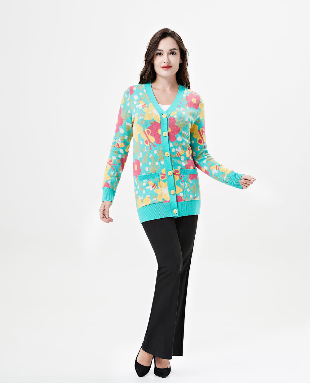 "Fiona" Cut-Out Garden Cardigan w/ Pockets