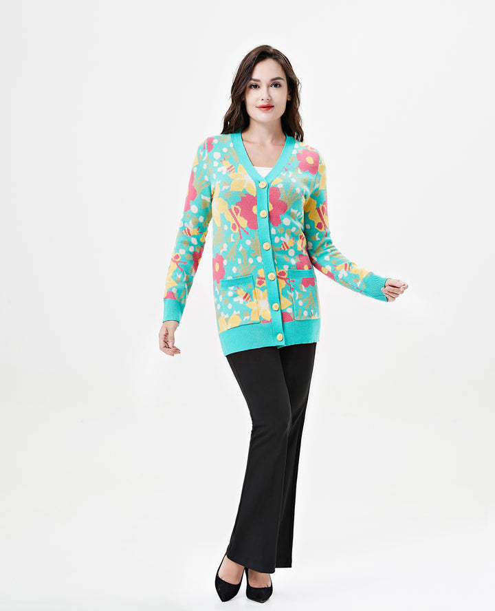 "Fiona" Cut-Out Garden Cardigan w/ Pockets