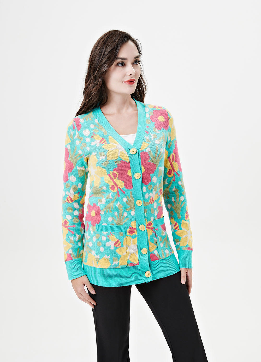 "Fiona" Cut-Out Garden Cardigan w/ Pockets