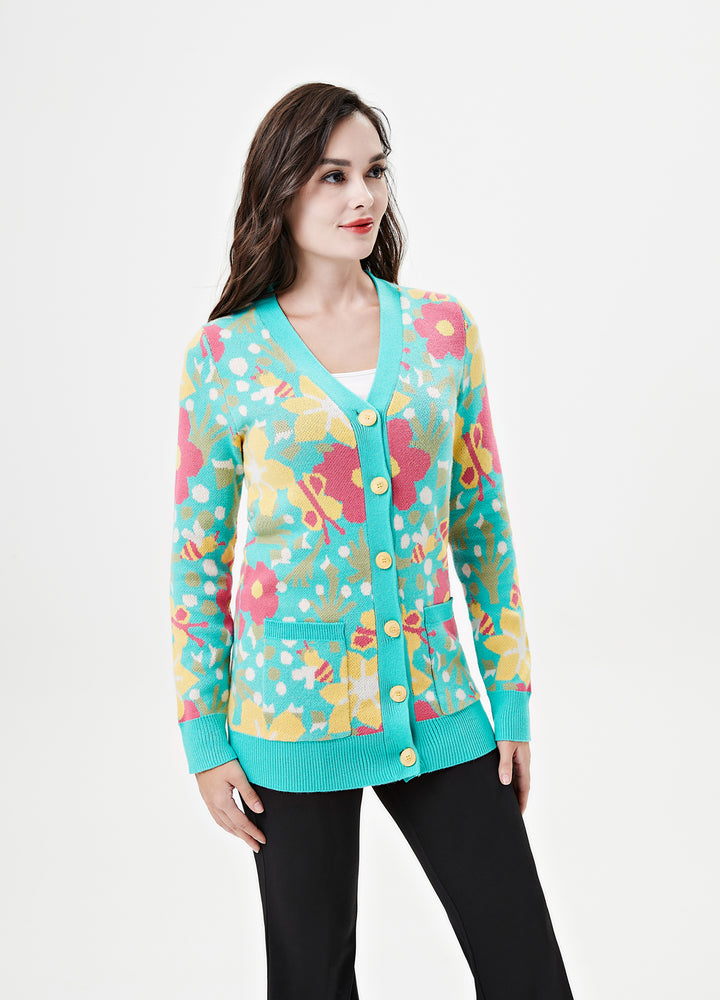 "Fiona" Cut-Out Garden Cardigan w/ Pockets