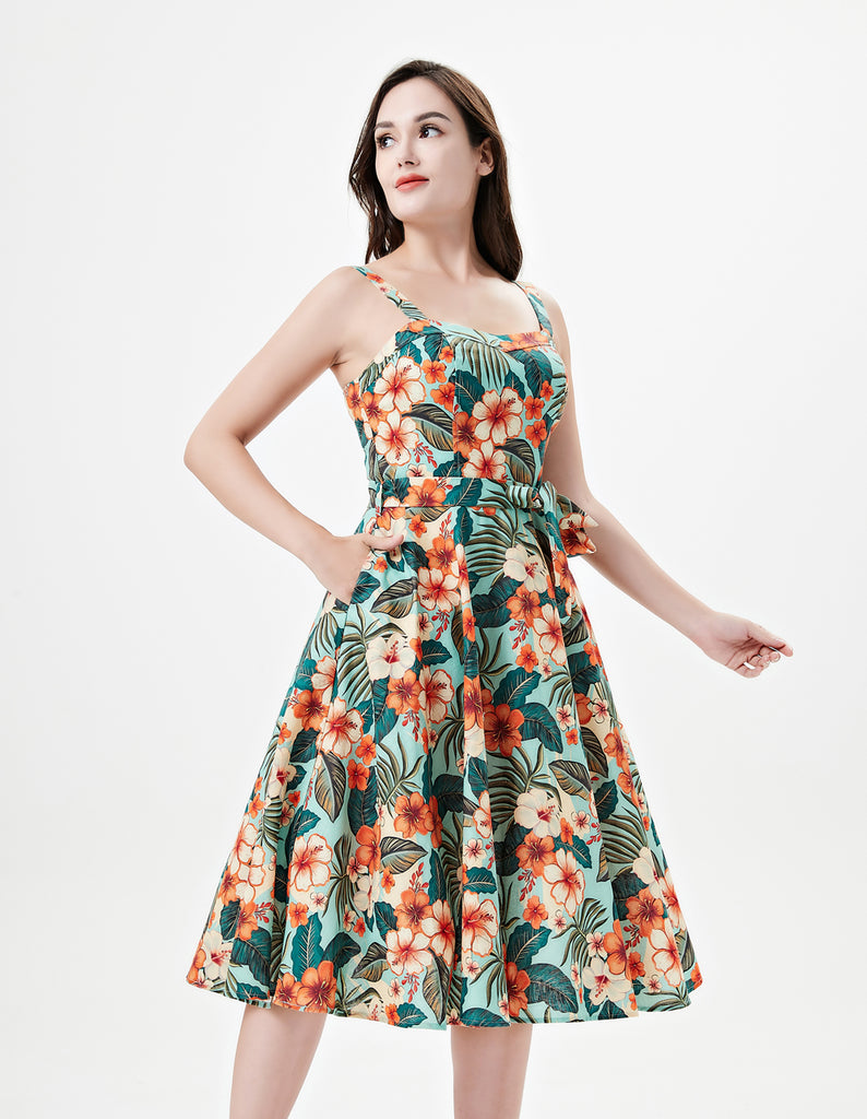 Z Supply | ZD251221S | Hana La Rosa Ditsy Maxi Dress | Sea