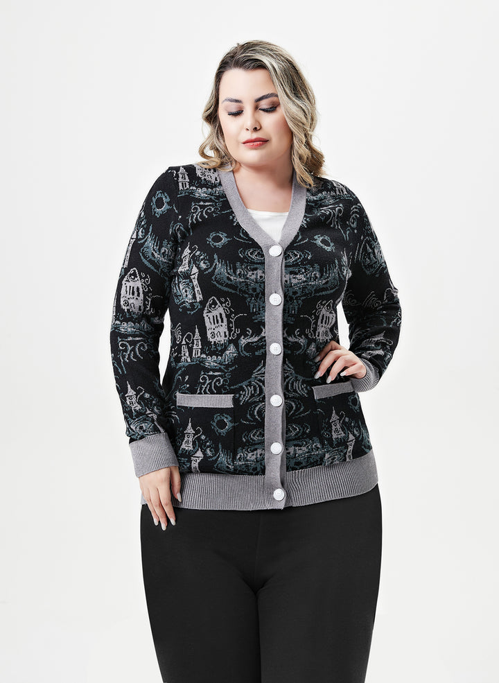"Fiona" Dark Towers Cardigan w/ Pockets