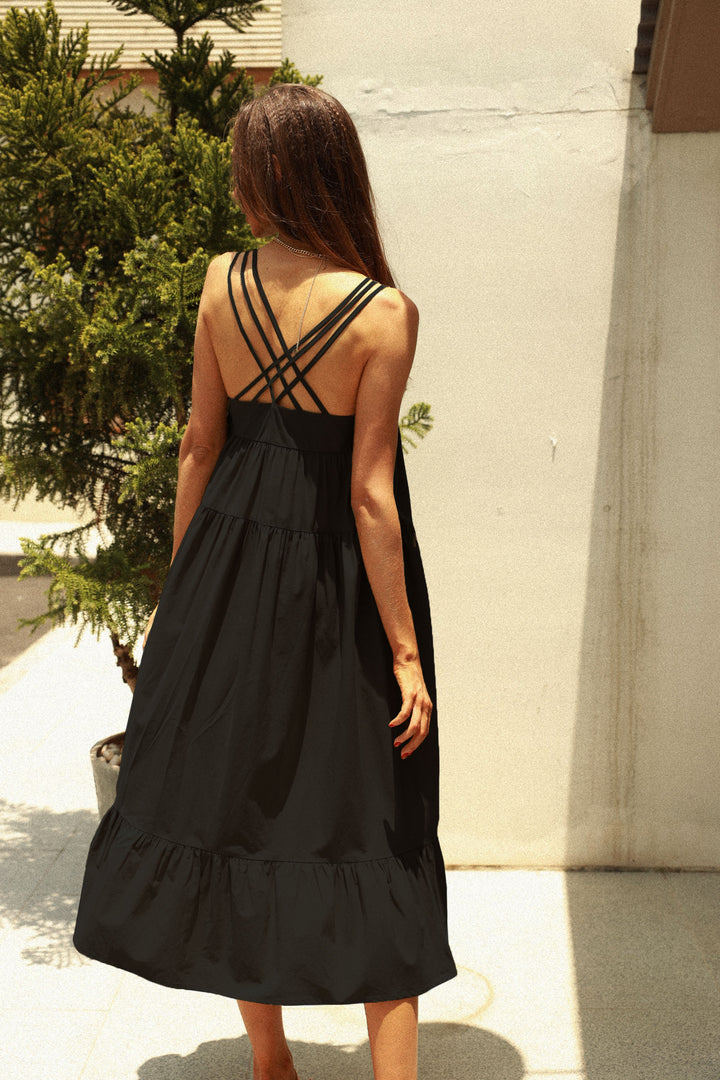 Bella | Lyocell Cross-Back Midi Dress