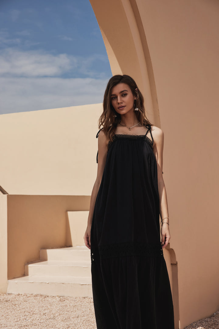 Elvira | Cotton Nightgown Maxi Dress
