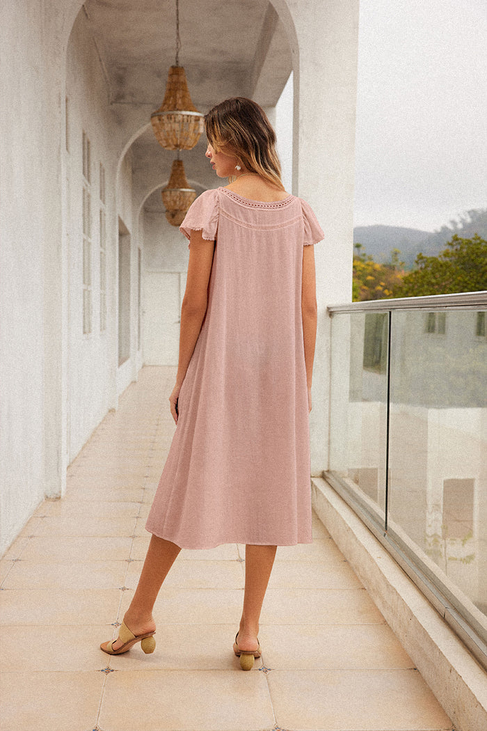 Sophia | Cotton Nightgown Midi Dress