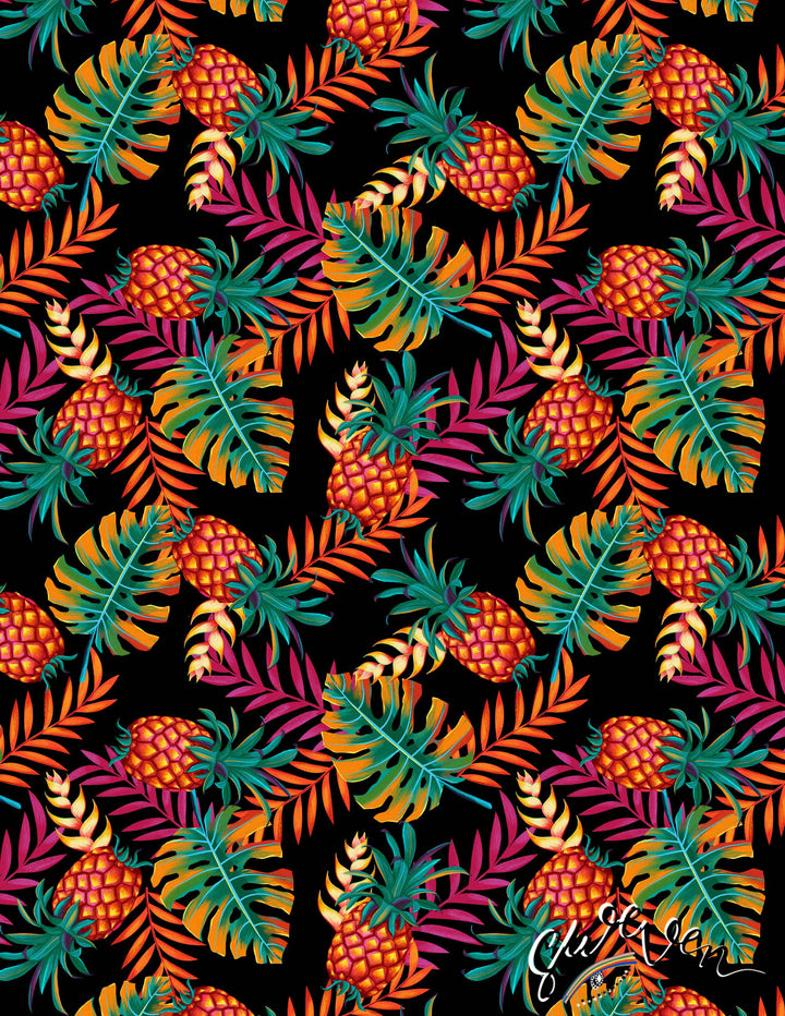 "Bella" Pineapples And Monsteras