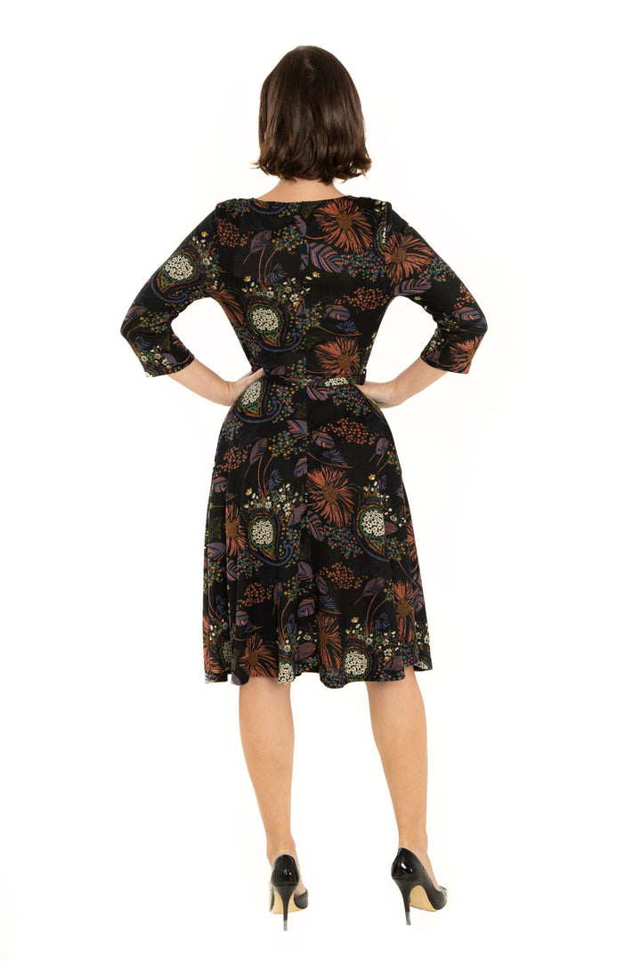 "Emma" Black Multi-Floral
