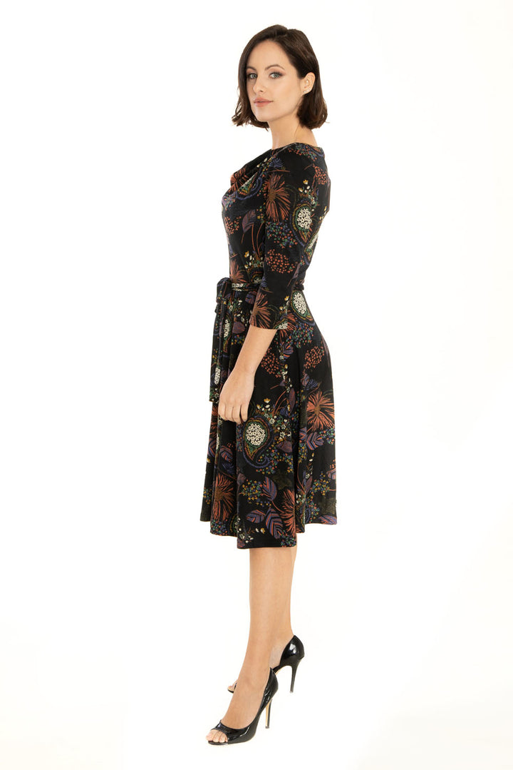"Emma" Black Multi-Floral