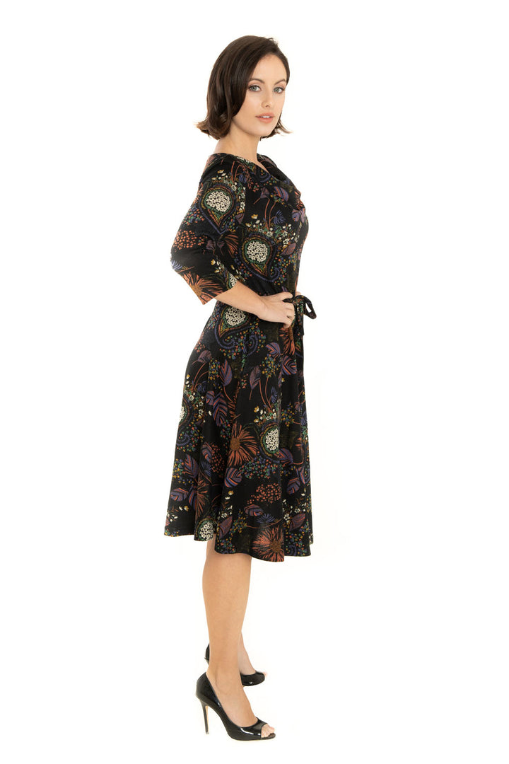 "Emma" Black Multi-Floral