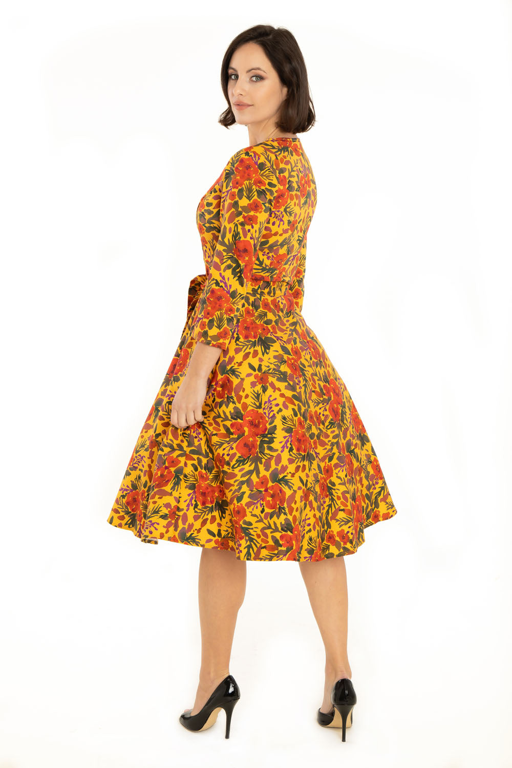 "Mira" Mustard Multi-Watercolor Florals