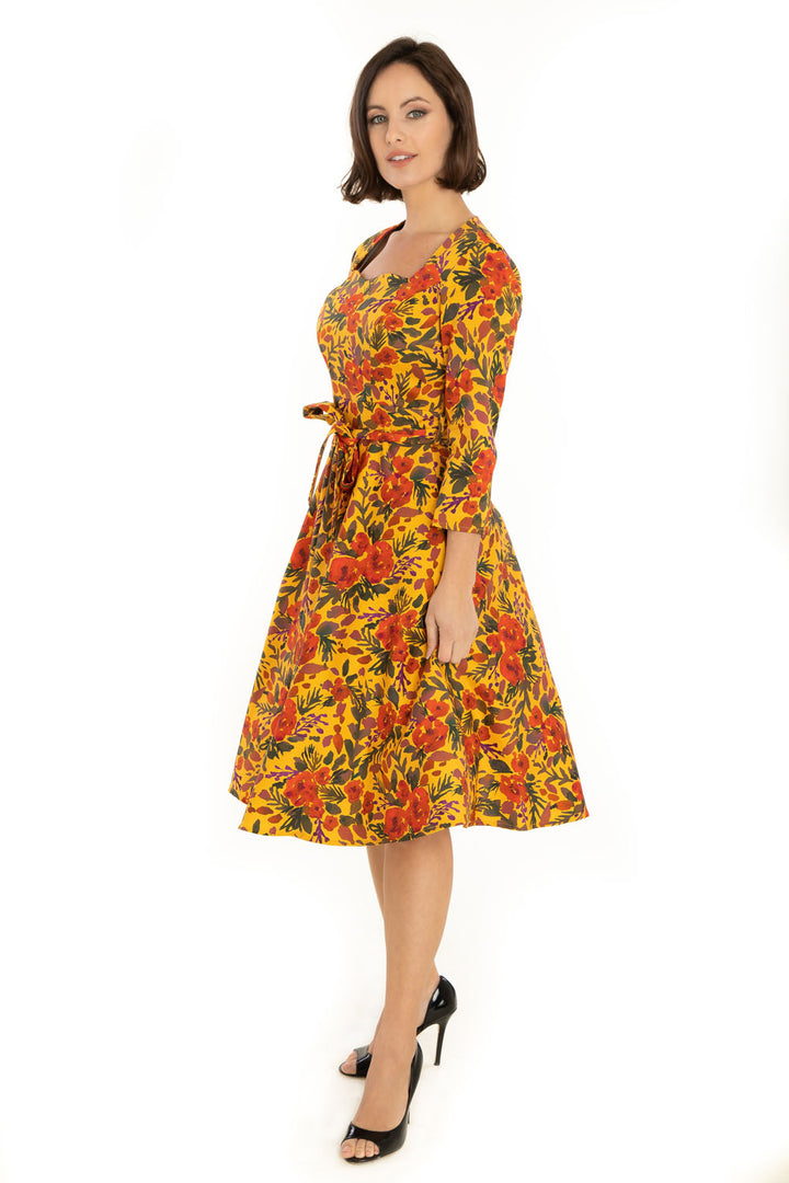"Mira" Mustard Multi-Watercolor Florals
